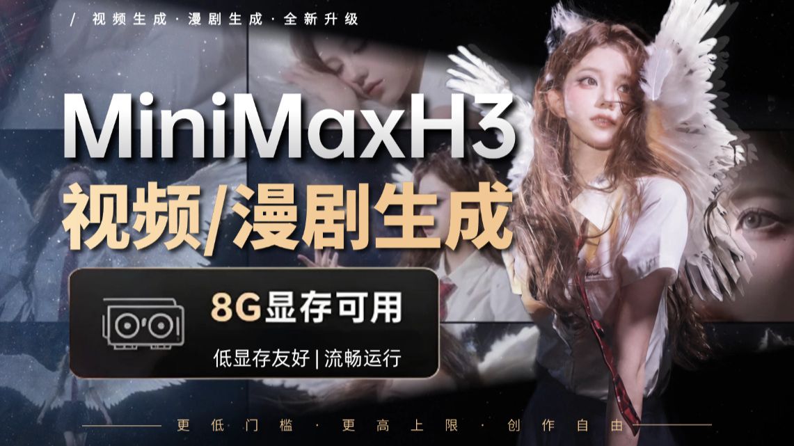 MiniMax H3最新NSFW破限制视频/漫剧一键整合包！MiniMaxH3首个加速插件! 16g内存+8g显存也能玩！加速高达45%！AI视频生成新神器！ p01 MiniMaxH3一键整合包