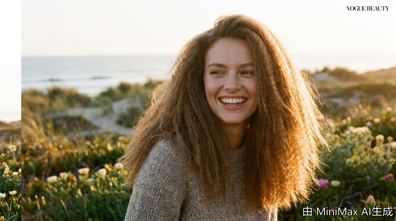Woman with styled crimped hair