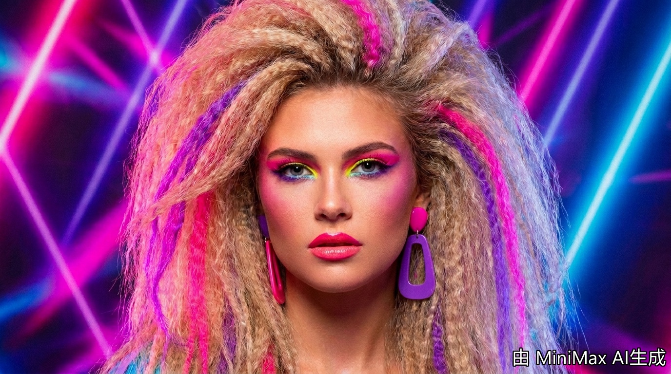 Crimped hair 80s retro revival editorial