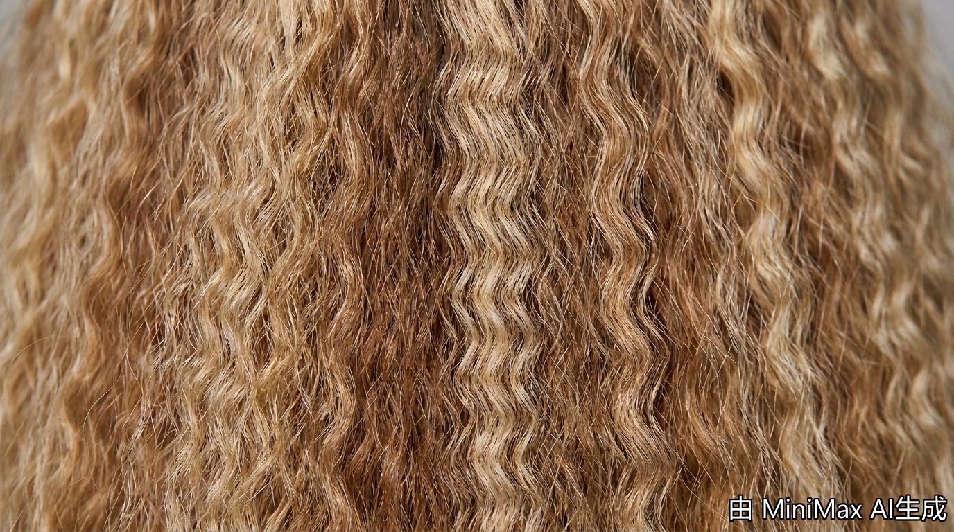 Blonde crimped hair close-up