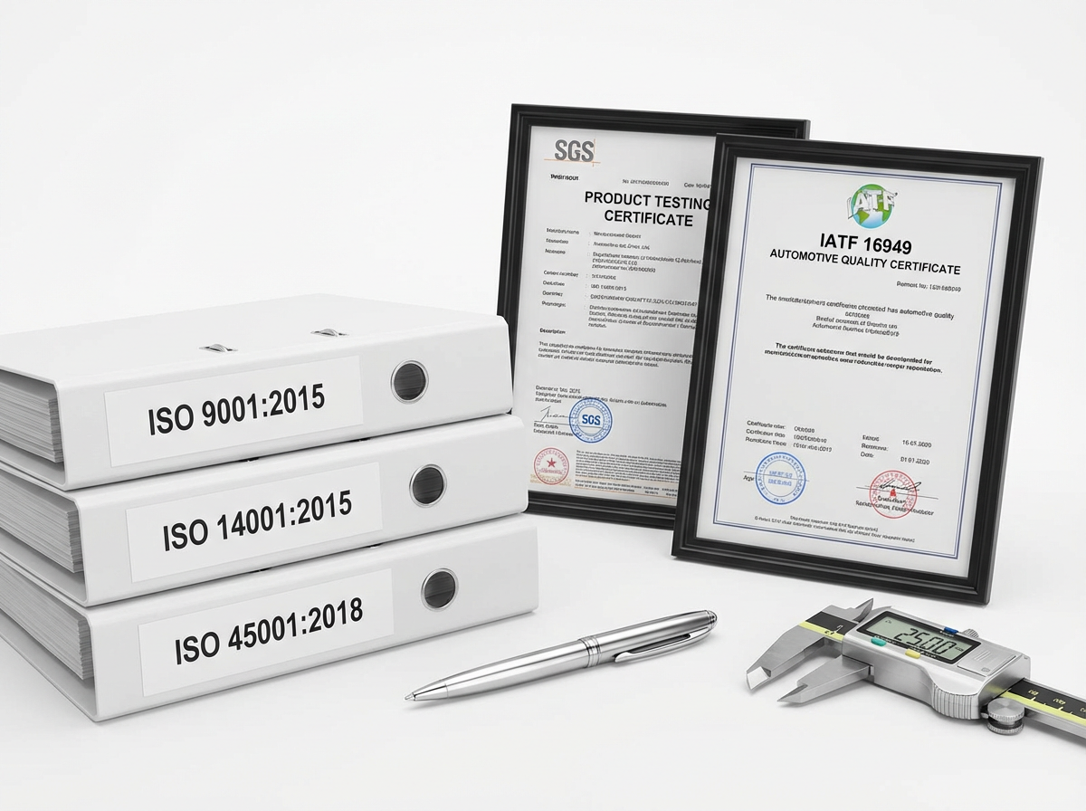 ISO and SGS certification documents for quality assurance
