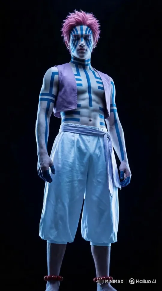 上传照片，生成猗窝座开启阵法特效 by Hailuo AI Video Generator