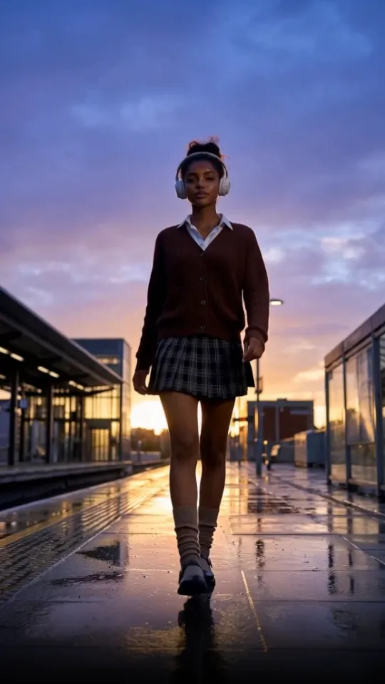 上传人物照片，生成耳机转场效果视频 by Hailuo AI Video Generator