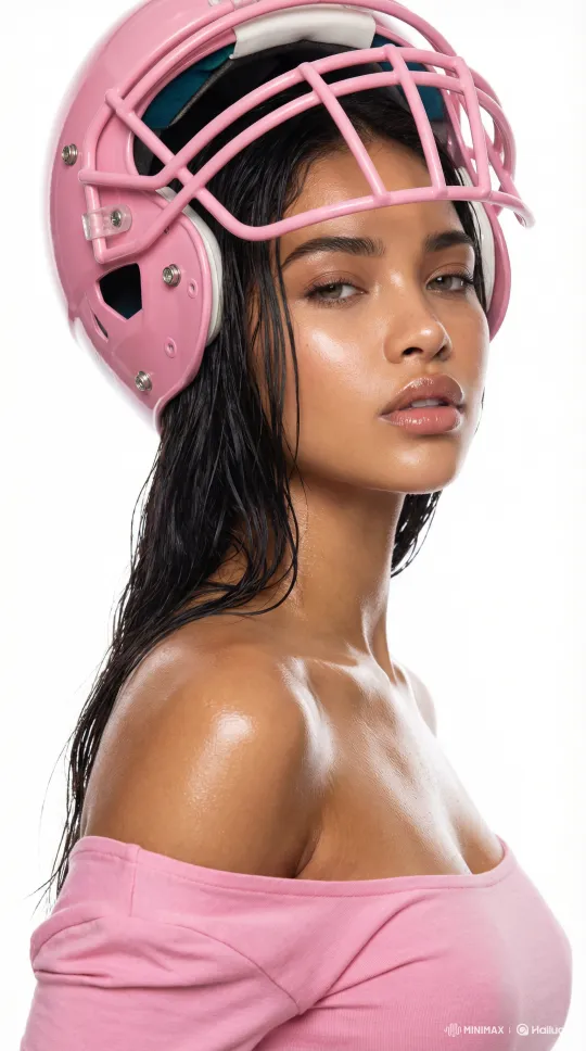 上传照片，生成你的粉色运动写真 by Hailuo AI Video Generator