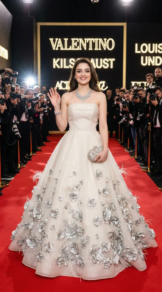 这里有几个标题供您选择：

1.  **轻松上传照片，AI智能一键生成你的专属明星走红毯大片** (30个字符)
2.  **智能AI红毯造型师：上传照片，轻松打造多风格走红毯大片，秒变焦点** (37个字符)
3.  **告别P图烦恼！上传照片，AI智能助你秒变红毯巨星，生成多组惊艳大片** (39个字符)
4.  **圆你明星梦！上传照片，AI智能为你定制专属红毯造型，生成一组惊艳大片** (37个字符)