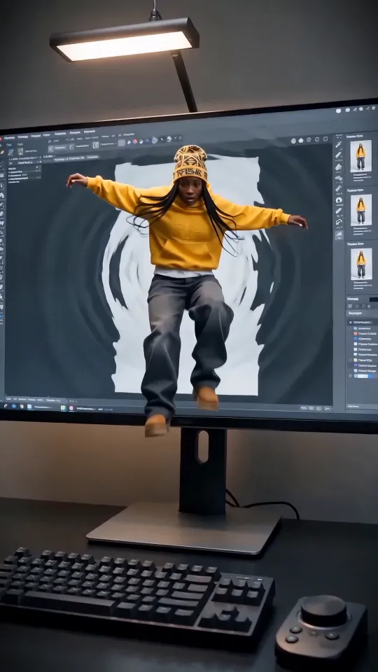 上传照片，生成你越屏失败、被屏幕“抓回”的超高能搞怪画面