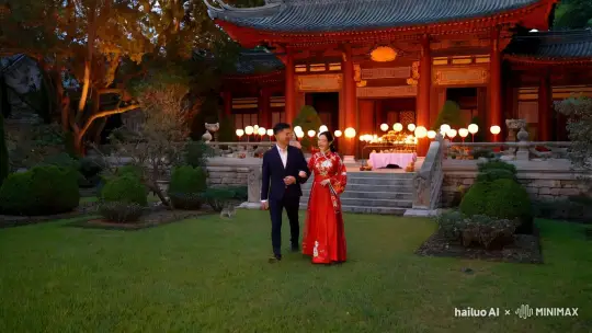 一对情侣回娘家过中秋节的情景 by Hailuo AI Video Generator