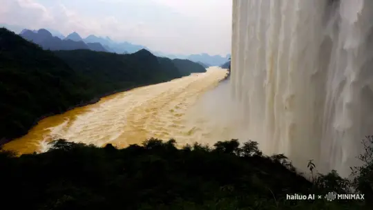 黄河之水天上来，雄浑，纪录片式摄影 by Hailuo AI Video Generator