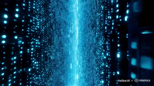【开场】
画面缓缓启动，一片深邃的黑色背景中，细密的二进制代码如细雨般落下，每一行代码都散发着幽蓝的光芒，它们交织、碰撞，逐渐汇聚成一幅流动的科技画卷。镜头缓慢拉近，代码流中开始出现微妙的图形变化，预示着即将展开的科技之旅。
【未来都市】
瞬间，画面加速，穿越过一道由光粒子构成的炫目光门，我们来到了一个悬浮于空中的未来都市。高楼大厦以透明材质构建，表面覆盖着动态变化的LED屏幕，展示着实时更新的天气、新闻与艺术作品。街道上，无人驾驶车辆穿梭其间，行人佩戴的智能眼镜反射出周围环境的虚拟增强信息，他们的笑容与互动显得异常生动。镜头缓缓旋转，捕捉城市全景，每一栋建筑都散发着独特的光芒，构成一幅壮丽的科技夜景。
【实验室探索】
紧接着，画面平滑过渡至一间高科技实验室内部。实验室中央，一台巨大的全息投影仪正展示着分子模型的3D构建过程，科学家们穿着白色研究服，手指轻触空中虚拟界面，精确操控着实验进程。镜头特写一位科学家的眼神，专注而充满好奇，随后缓慢拉远，展示整个实验室的繁忙景象，各种高精尖设备在运行中发出柔和的蓝光，营造出一种既神秘又高效的科研氛围。
【太空探索】
画面再次转换，我们置身于一艘宇宙飞船的驾驶舱内。窗外，是浩瀚无垠的宇宙，星系如同洒落在黑色绸缎上的珍珠，璀璨夺目。飞船缓缓驶过一颗行星，其表面纹理清晰可见，色彩斑斓。镜头切换至飞船外部视角，展示飞船尾部喷射出的蓝色火焰，以及它穿越星尘时留下的绚丽尾迹，每一帧都充满了探索的激情与未知的诱惑。
【智能网络】
最终，画面回归至那片二进制代码的海洋，但此时它们已经演化成了一个错综复杂的智能网络。网络中的节点不断闪烁，代表着信息的传递与处理，每一个连接都象征着智慧与生命的交融。镜头深入网络内部，展示数据流的动态流动，以及它们如何构建起一个庞大而精密的智能生态系统。在这片智慧的海洋中，我们看到了科技的无限潜力，以及它为人类带来的无限可能。 by Hailuo AI Video Generator