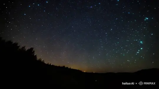 在繁星点点的夜空中星辰在移动 by Hailuo AI Video Generator