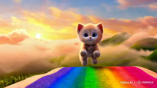 萌宠奇遇,幻想启程!画面一:晨光微露,慵懒小猫跃上绚烂彩虹桥,爪尖轻点,仿佛在云端自由翱翔,眼中闪烁着对未知世界的好奇光芒。镜头一转,忠诚小狗身披闪亮铠甲,手持迷你剑与盾,英姿飒爽,化身为守护城堡的骁勇骑士,眼神坚定而温柔。接下来,萌宠世界大开眼界——猫咪乘坐魔法飞毯,穿梭于星河之间;狗狗脚踏风火轮,在蔚蓝天空留下灿烂轨迹。更有小兔骑乘巨型鲸鱼遨游深海,鹦鹉指挥着机械军团展现智慧风采。每一帧都是超乎想象的奇幻融合,让爱宠们的身影在创意与魔法的交织中,绽放出前所未有的可爱与英勇。这不仅是萌宠的梦幻之旅,更是心灵的奇妙探险,一切不可能,尽在这里变为可能! by Hailuo AI Video Generator