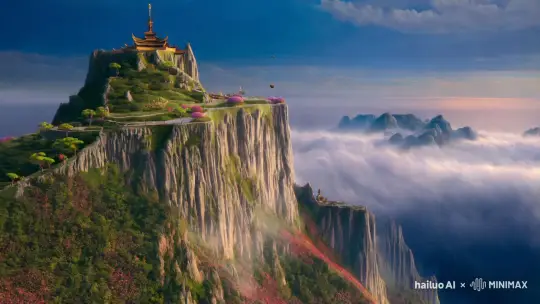 场景1：很久以前，东胜神州有个傲来国。它濒临大海，海中有一座名山，称作花果山。
场景2：花果山顶有块仙石，千万年来感受日月的精华。有一天，此石突然崩裂，爆出一颗圆石球，见风化作了一个活蹦乱跳的石猴。
场景3：这石猴与山中群猴为伴，食野果、饮涧泉，十分自在。有一年夏天，天气炎热，石猴与众猴在山涧洗澡。 by Hailuo AI Video Generator
