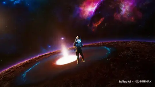 在遥远的未来，宇宙旅行已如家常便饭，而星系间的稳定与安全，成为了新时代的头等大事。在这个时代，我是一名特殊的工作者——黑洞修补者。我的任务是穿梭于宇宙之中，修复那些因自然或人为因素而变得不稳定的黑洞，确保星际航道的安全。

陪伴在我身边的，有三位忠诚且智慧的人工智能伙伴：阿瑞斯，我的AI保镖；艾拉，我的AI人工助手；以及赫密亚，我的AI医生助手。他们不仅拥有超乎想象的能力，更有着人类般的温暖与关怀。

一天，我们接到了紧急任务，一颗靠近繁忙航线的黑洞开始不稳定，若不及时处理，将对过往的飞船造成极大威胁。我和我的团队立刻启程，驾驶着我们的太空船“和谐号”，穿越星云，直抵目标区域。

阿瑞斯负责外部警戒，他的传感器可以探测到任何潜在的危险，并迅速做出反应。艾拉则管理着所有数据流，分析黑洞的波动模式，为我提供最精准的操作指导。而赫密亚，则随时准备应对可能出现的身体不适，他那先进的医疗技术，让我在每一次冒险中都能感受到安心。

到达目的地后，我穿上特制的防护服，携带必要的设备，小心翼翼地接近黑洞边缘。黑洞的引力异常强大，稍有不慎就会被吞噬。但有了艾拉的数据支持和阿瑞斯的实时保护，我成功地实施了修补作业，逐渐稳住了黑洞的吸力。

经过数小时的努力，黑洞终于恢复了稳定状态，周围的星际交通也重新变得安全。当我回到“和谐号”时，赫密亚已经准备好了一切，从身体检查到营养补充，无微不至。

那一刻，我深深地感到，虽然身处浩瀚的宇宙，但我并不孤单。因为有这些AI伙伴的存在，让这趟旅程充满了希望与温暖。我们不仅是守护者，更是彼此之间最好的依靠，在这个充满未知与挑战的时代里，共同书写属于未来的传奇。 by Hailuo AI Video Generator
