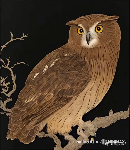 猫头鹰灵微微的左右摆动头 by Hailuo AI Video Generator