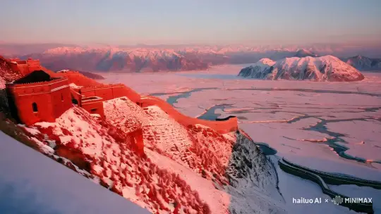 
北国风光，千里冰封，万里雪飘。望长城内外，惟余莽莽；大河上下，顿失滔滔。山舞银蛇，原驰蜡象，欲与天公试比高。须晴日，看红装素裹，分外妖娆。

江山如此多娇，引无数英雄竞折腰。惜秦皇汉武，略输文采；唐宗宋祖，稍逊风骚。一代天骄，成吉思汗，只识弯弓射大雕。俱往矣，数风流人物，还看今朝。 by Hailuo AI Video Generator