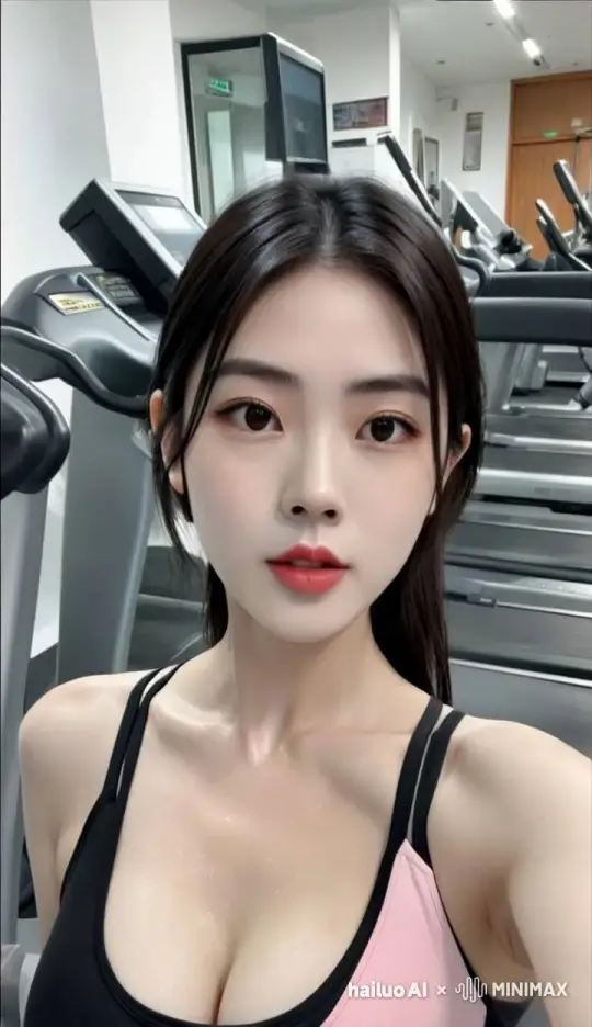 一个亚洲美女，女孩始终面对镜头，美女眨着眼睛 by Hailuo AI Video Generator