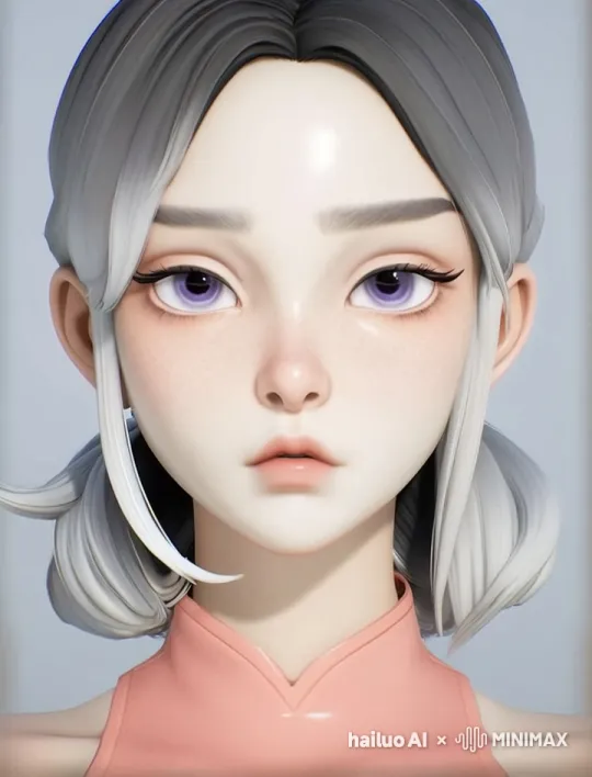美女眨了一下眼睛，露出魅惑一笑，然后左眼留下一滴泪水。
她的头发随风飘扬。 by Hailuo AI Video Generator
