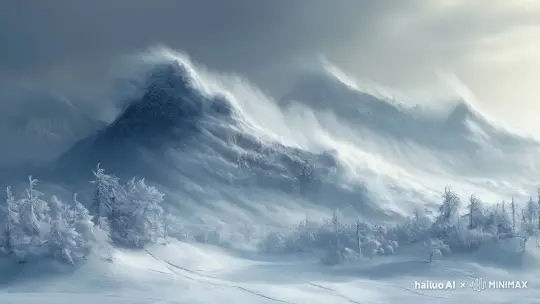 巨大的暴风雪，铺天盖地，刮到一切 by Hailuo AI Video Generator