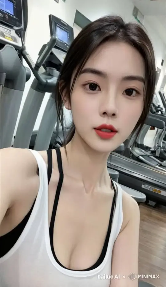 一个亚洲美女，女孩始终面对镜头，美女眨着眼睛 by Hailuo AI Video Generator