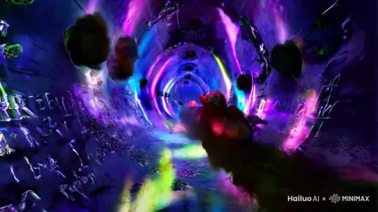4K 超高清渲染（写实记录的画面风格：0.2） （魂飞魄散的氛围：0.3） （FPV 穿越时光隧道场景：0.2）
主体：（FPV 视角中，时光隧道的光芒仿佛鬼魅的触手，肆意伸展：0）
角色设定：（身处其中，灵魂仿佛都在颤抖，恐惧到极点：0）
细节：（隧道壁上的神秘符文如幽灵闪烁，阴森恐怖：0.1）
次要对象：（周围的时空黑洞像恶魔的巢穴，散发着致命吸力：0.1）
环境：（隧道中传出的尖啸犹如魔鬼的狂笑，时空的扭曲令人肝胆欲裂：0.2）
动作：（身体被无形的力量疯狂拉扯，如风中落叶般飘摇：0.4）
镜头：（FPV 视角：0.2） （超高速且无序旋转的镜头，世界陷入混沌：0.2） （俯拍：0.2） （展现这魂飞魄散的场景，传递出无尽的恐惧与绝望：0.2） （运动速度超快且毫无规律，营造极度惊悚的气氛：0.2）
灯光：（幽蓝与深黑交织的诡异光芒，令人毛骨悚然：0.2）
构图：（以鬼魅般的光芒和致命的黑洞为主体，突出视角的渺小与无助：0.3）
色调：（以暗紫、深绿、墨黑等阴森色调为主，营造魂飞魄散的氛围：0.3）
特效：（时空撕裂特效，强调极度的危险与毁灭：0.2）
灵感参照：（恐怖科幻小说中令人胆寒的时空穿越描写：0.1）
 by Hailuo AI Video Generator
