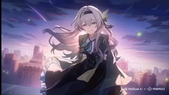 微风浮动头发和裙子，眨眼，微笑 by Hailuo AI Video Generator