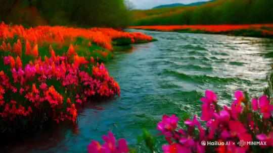 日出江花红胜火，春来江水绿如蓝 by Hailuo AI Video Generator