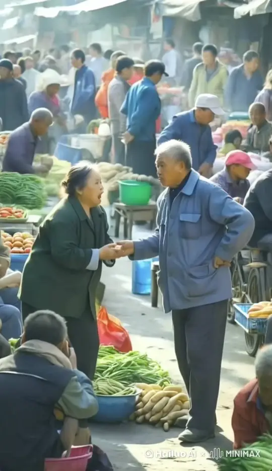 图中的老太太饰演洪金宝，老大爷饰演另外一个功夫大师，快速打起来了 by Hailuo AI Video Generator
