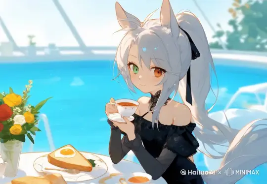 动漫少女品茶 by Hailuo AI Video Generator