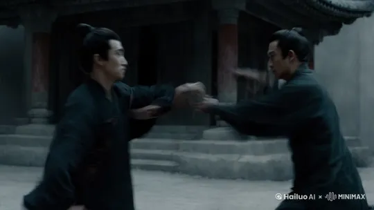 镜头极快转换，两人突然使用功夫对打，快速动作，两人殊死搏斗，武术高手般的暴力打斗场面 by Hailuo AI Video Generator