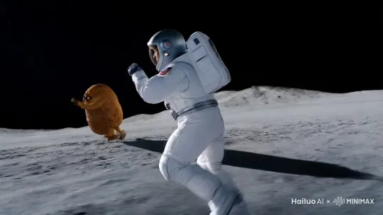   astronaut being chased by an alien potato on moon，然后切换镜头 weightlifter is lifting heavy weights that look like large potatoes，然后切换镜头 sloth playing a game of Jenga made of a bunch of donuts by Hailuo AI Video Generator