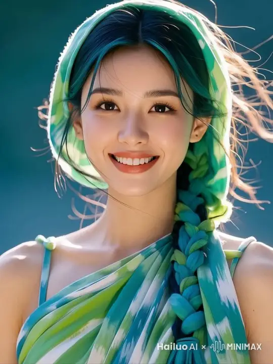 运镜，镜头从远到近，头发随风飘动， by Hailuo AI Video Generator