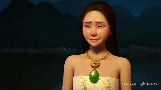 两弯似蹙非蹙笼烟眉,一双似喜非喜含情目。态生两靥之愁,娇袭一身之病。泪光点点,娇喘微微。闲静时如姣花照水,行动处似弱柳扶风。心较比干多一窍,病如西子胜三分 身量苗条,体格风骚。 年方二八,面若中秋之月;色如春晓之花;鬓若刀裁,眉如墨画,面如桃瓣,目若秋波。虽怒时而若笑,即瞋视而有情。项上金螭璎珞,又有一根五色丝绦,系着一块美玉。其玉色也似白松之似雪,纹如青竹之似云涛之似雾物;其声也似黄莺百啭、流水淙淙、百鸟朝凤;其态也似含羞半启、娇怯怯三分;其神也若秋波送盼、秋水含情;其貌也似芙蓉出水…… by Hailuo AI Video Generator