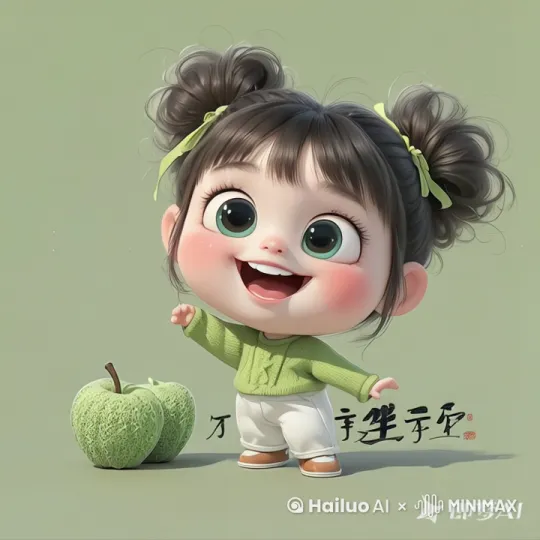 小女孩蹦蹦跳跳在跳舞 by Hailuo AI Video Generator