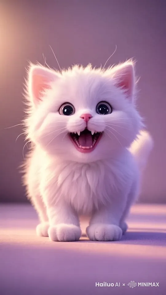 小猫可爱的蹦跳，然后带上圣诞帽 by Hailuo AI Video Generator