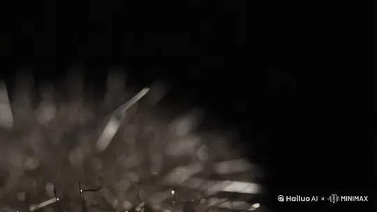 纯黑色背景，无数小的锋利钢针碎片汇聚成一把大刀 by Hailuo AI Video Generator