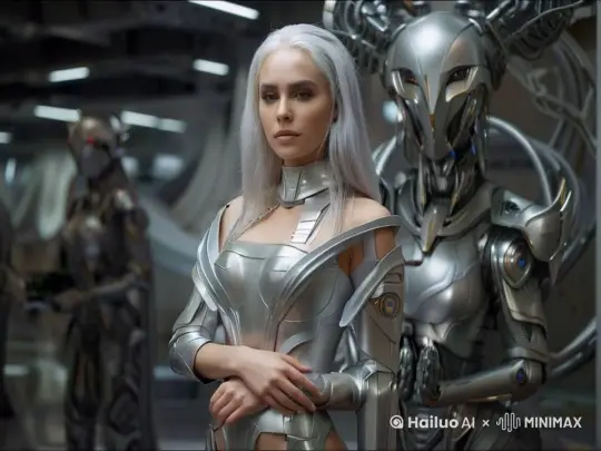 女人走向前方，镜头拉进，脸部特写，抬头，表情高冷 by Hailuo AI Video Generator