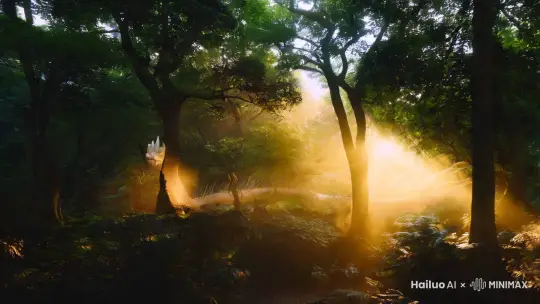 6. **画面6：黎明再次到来，烛龙的身影渐渐淡去，森林中充满了新生的气息**
   - **描述**：黎明再次到来，烛龙的身影渐渐淡去，森林中充满了新生的气息。
   - **作用**：象征着新一天的开始，展现出自然界的循环和生命力。 by Hailuo AI Video Generator