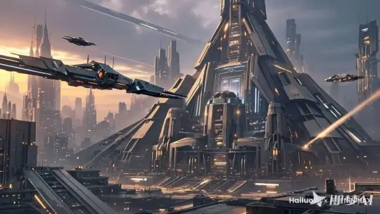 空中飞船在空中滑翔 by Hailuo AI Video Generator