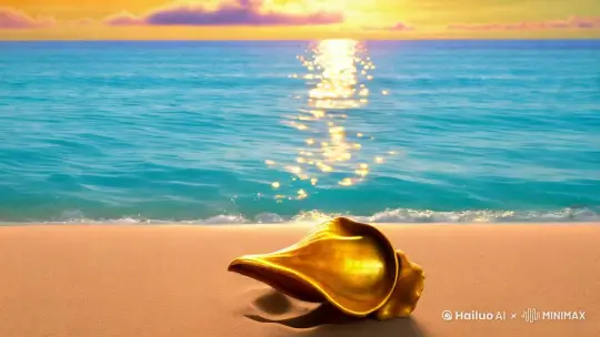 标题：
《海螺之声》

视频描述：
镜头缓缓拉近湛蓝的海面，阳光洒在波浪上闪烁出金色的光芒。一个小女孩赤脚站在海滩上，拾起一只漂泊而来的海螺。她轻轻地将海螺贴近耳边，刹那间，耳畔传来了低沉却清晰的歌声，那是海的声音，更像是一个古老的传说在她耳边诉说。

画面转到小女孩的幻想世界。她闭上眼睛，海螺的声音化作一条金色的鱼，带着她潜入海底的秘密国度。在那里，有巨大的珊瑚宫殿，闪耀着幽蓝光芒的水母，和守护着海洋平衡的“海螺精灵”。这个精灵告诉她，海螺中藏着每一个倾听者的梦想，它可以帮人们追逐希望、修复心灵的创伤。

视频画面一转，小女孩将海螺紧紧握在胸口，然后跑回村庄，把海螺放到大家耳边，每个人听到的故事都不一样：有老人听到了自己年轻时的歌声，有渔夫听到了深海的召唤，有孩子听到了未来的冒险。海螺成了村庄传递温暖与梦想的纽带。

最后，视频定格在小女孩将海螺放回海洋时的画面，她微笑着向远方的海平线望去，而海螺渐渐消失在水中，仿佛又去寻找下一个需要倾听它的人。

背景音乐：
低沉悠扬的弦乐，渐渐融入清脆的风铃声，最后以海浪声结束。

适用场景：
	•	海洋保护主题宣传片
	•	儿童教育故事短片
	•	梦幻短视频平台（如抖音、小红书）推广 by Hailuo AI Video Generator