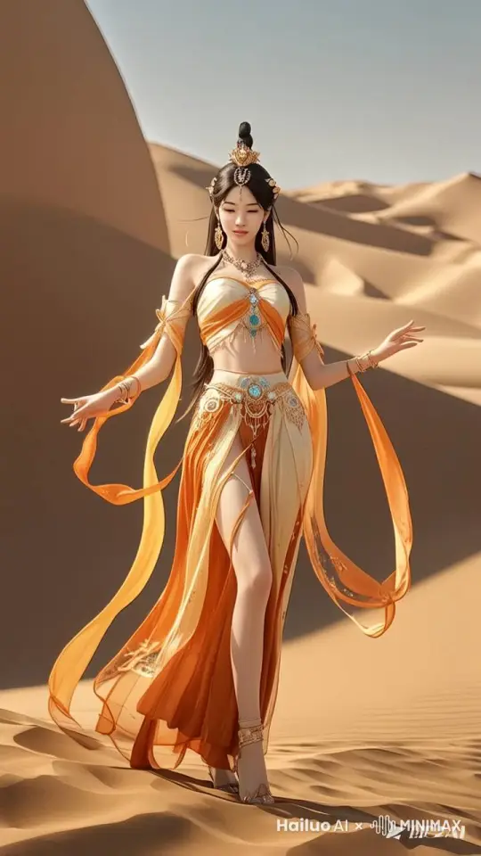 女人在跳民族舞，动作优美，婀娜多姿 by Hailuo AI Video Generator