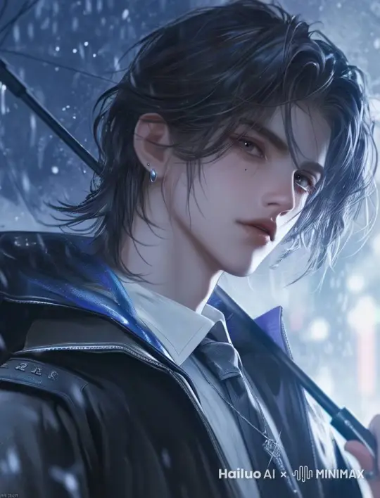人物发丝飘动，背景雪花飘落 by Hailuo AI Video Generator