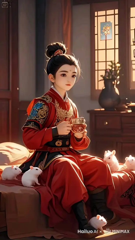 画面中，白鼠的一个特写镜头，运镜，画面温馨感，高表现的杰作。 by Hailuo AI Video Generator
