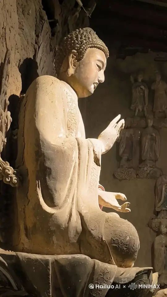 人物在生动地讲课、讲经，头轻轻晃动，两只手生动地摆动。要求表情和手势自然、生动、流畅 by Hailuo AI Video Generator