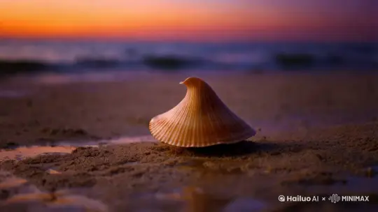 画面中一个海螺窜了出来经过360度旋转变成了一个AI海螺AI by Hailuo AI Video Generator