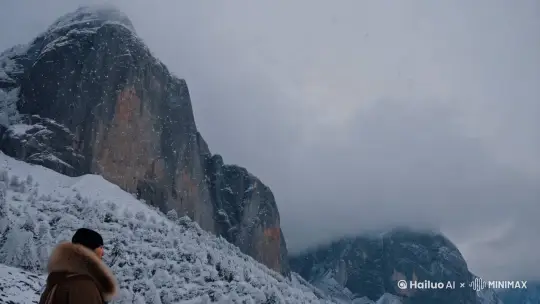 老君山下雪 by Hailuo AI Video Generator