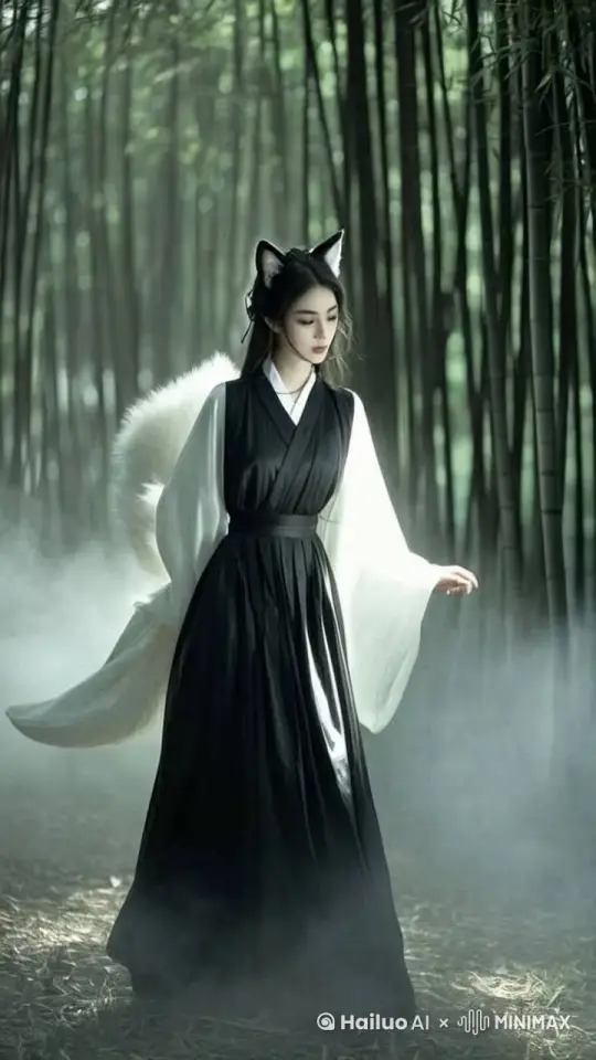 变成一只狐狸，烟雾缭绕，幻术，魔幻色彩，大师级摄影，电影级。 by Hailuo AI Video Generator