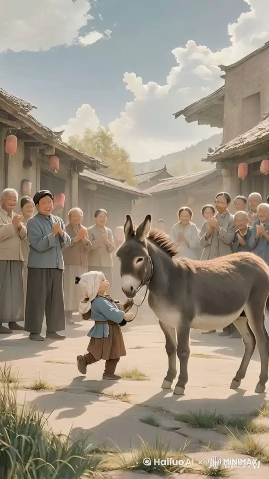An epic violent fighting scene, with the camera closely following the two people and the donkey in the picture. Punches and kicks are exchanged. This is a life-and-death battle between the two people and the donkey. by Hailuo AI Video Generator