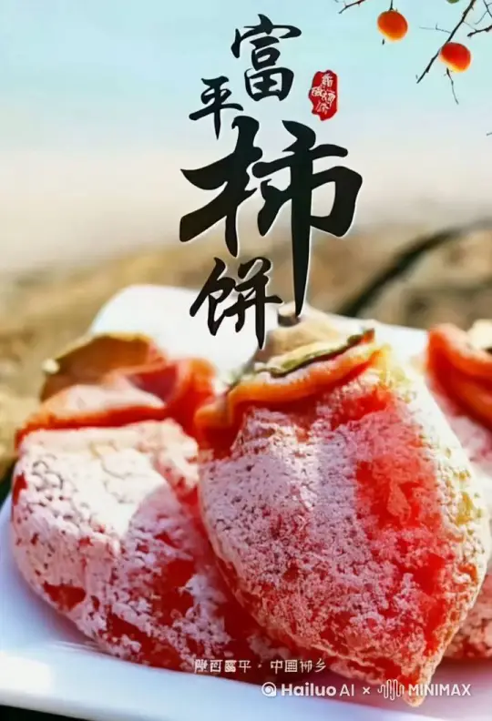 让图片中右边的柿饼慢慢化作一个可爱的Q版柿饼小人，柿饼把成为小人的帽子，小胳膊小腿很可爱，斜挎一个背包 by Hailuo AI Video Generator