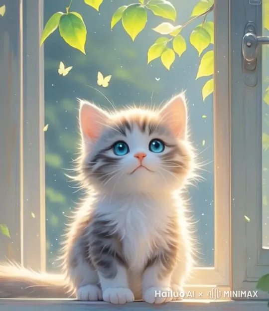 一只手伸进镜头抚摸小猫的头 by Hailuo AI Video Generator