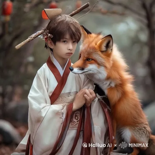 摸摸狐狸头 by Hailuo AI Video Generator